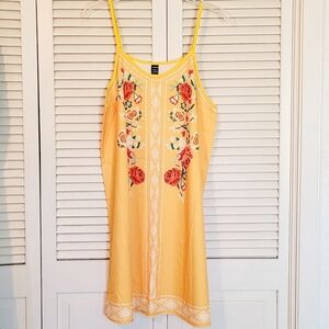 NWOT Yellow Floral Embroidered Sun Dress